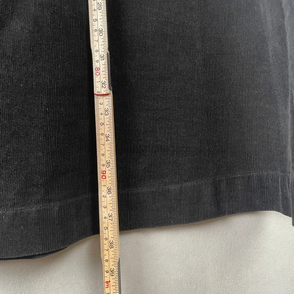 MUJI Black Kapok Corduroy A Line Flare‎ Midi Skirt Wmns M Eco Friendly Academia